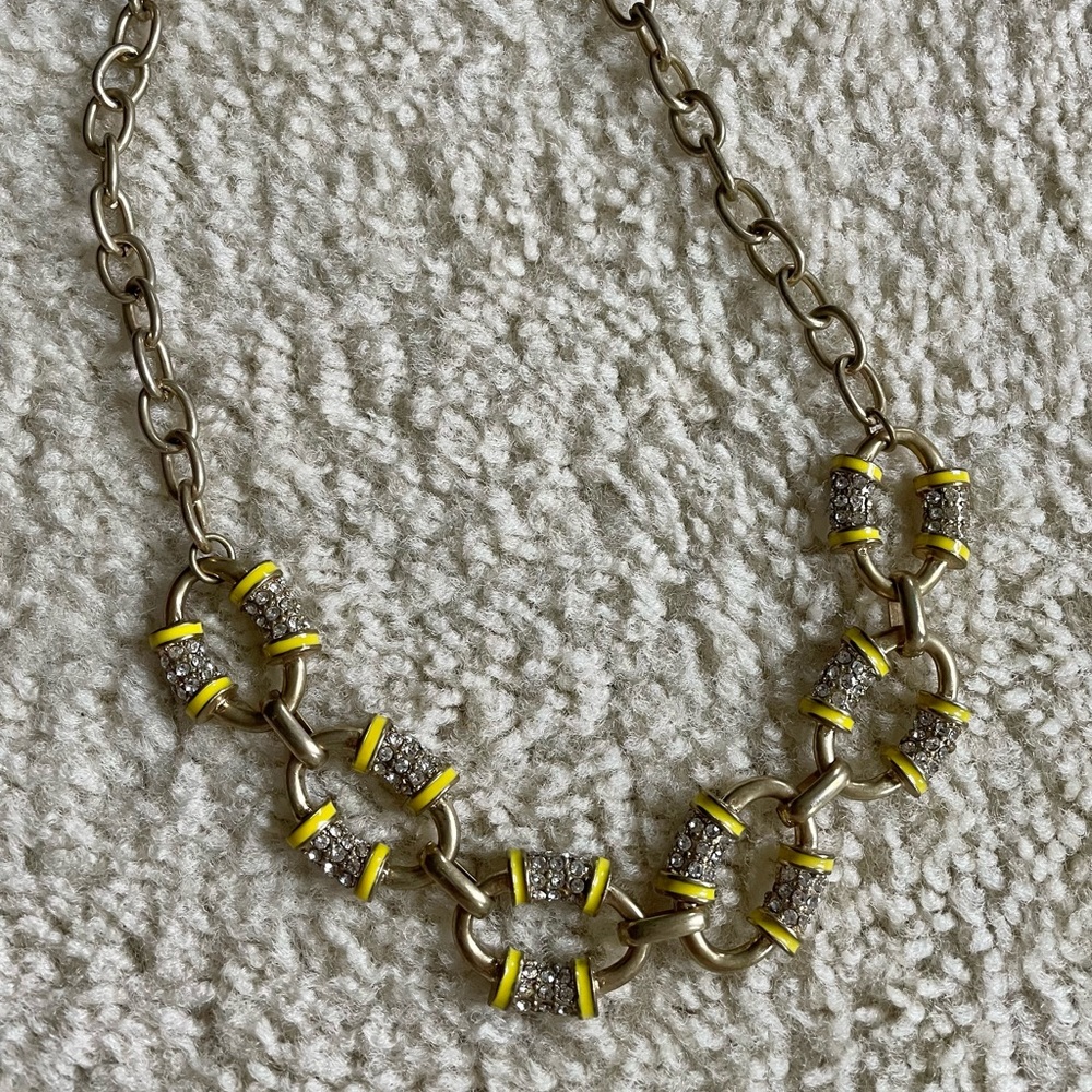 JCrew Necklace Gold Yellow Enamel